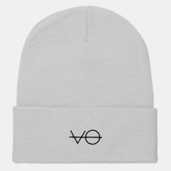 VO Embroidered Cuffed Beanie, Vegan Gift